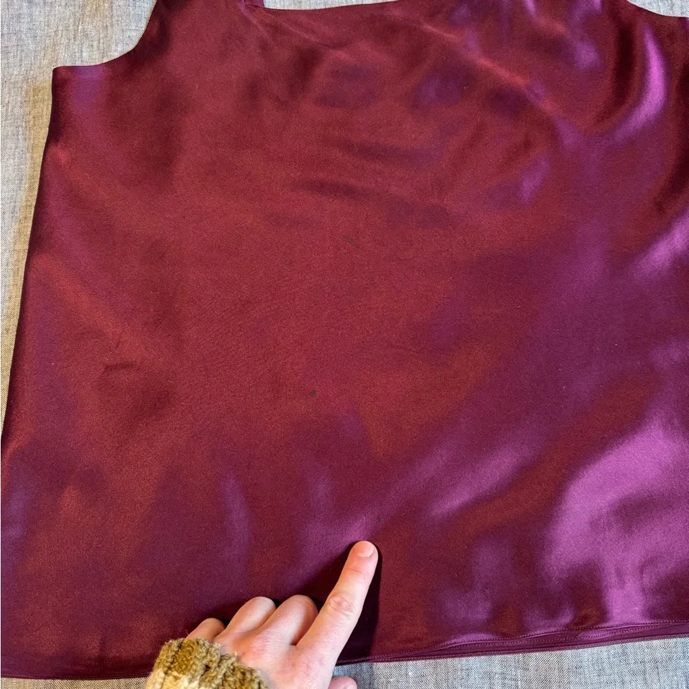Nordstrom Intimates 100% Silk tank size large burgundy - Picture 9 of 10